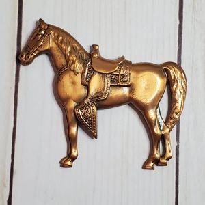 Vintage sterling horse brooch